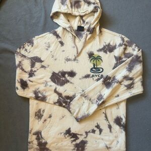 RVCA Tie-Dye Hoodie for Men - Grey and Cream